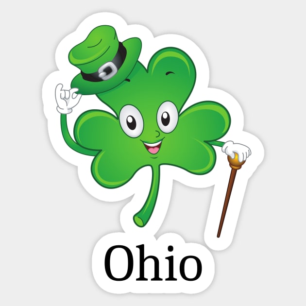 St Patrick&#39;s  Irish Shamrock OHIO, Irish Gift for Wife Sticker by yassinebd